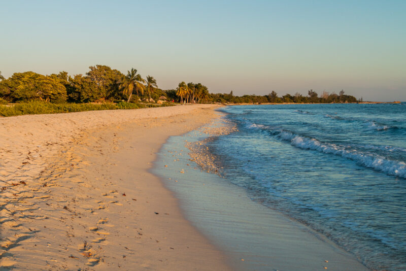 Beach in Playa Giron village, Cuba.